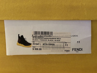 Fendi FF Men's High-top Sock Sneakers Black/Brown 12 US (45) 7E1347 NIB $930