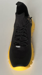 Fendi FF Men's High-top Sock Sneakers Black/Brown 12 US (45) 7E1347 NIB $930