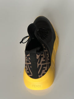 Fendi FF Men's High-top Sock Sneakers Black/Brown 12 US (45) 7E1347 NIB $930