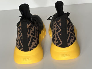 Fendi FF Men's High-top Sock Sneakers Black/Brown 12 US (45) 7E1347 NIB $930