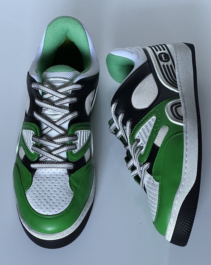Gucci Men's Low-top White/Green Leather Sneakers 11.5 US (Gucci 11G) 697882 NIB
