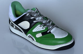 Gucci Men's Low-top White/Green Leather Sneakers 11.5 US (Gucci 11G) 697882 NIB