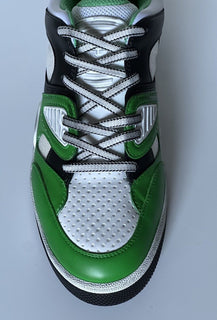 Gucci Men's Low-top White/Green Leather Sneakers 11.5 US (Gucci 11G) 697882 NIB