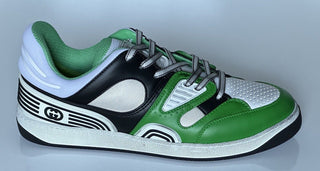 Gucci Men's Low-top White/Green Leather Sneakers 11.5 US (Gucci 11G) 697882 NIB