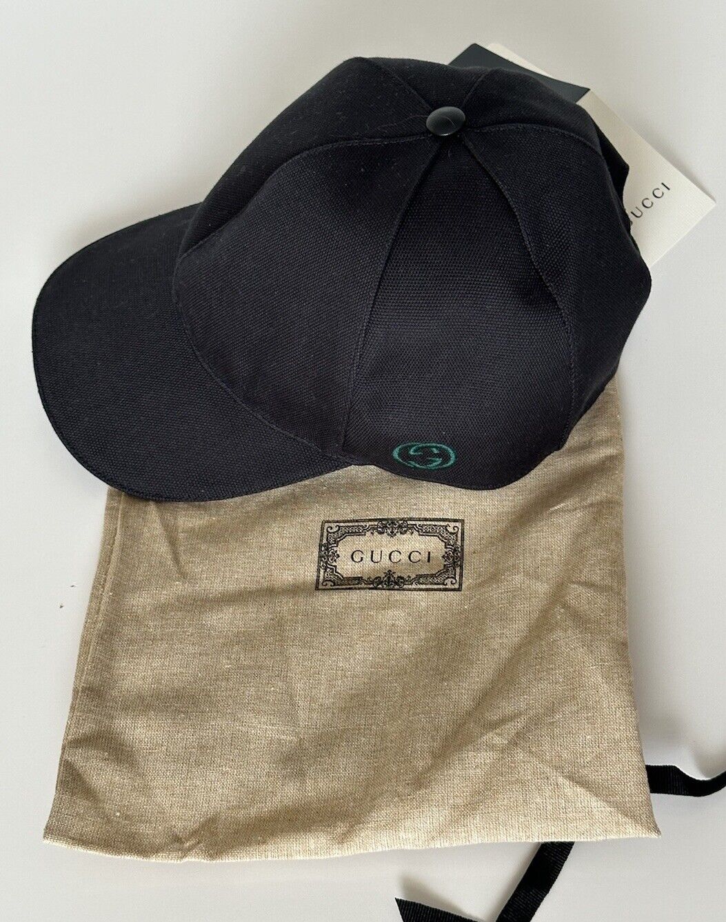 Gucci GG Logo Baseball Cap Hat Cotton Black S (57 cm) Italy 387554 IT NWT