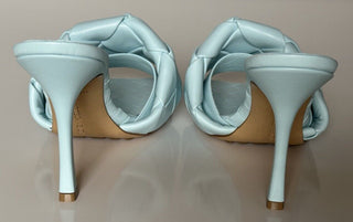 Bottega Veneta Lido Intrecciato Leather Mules Blue 7.5 US 608854 NWT $1500