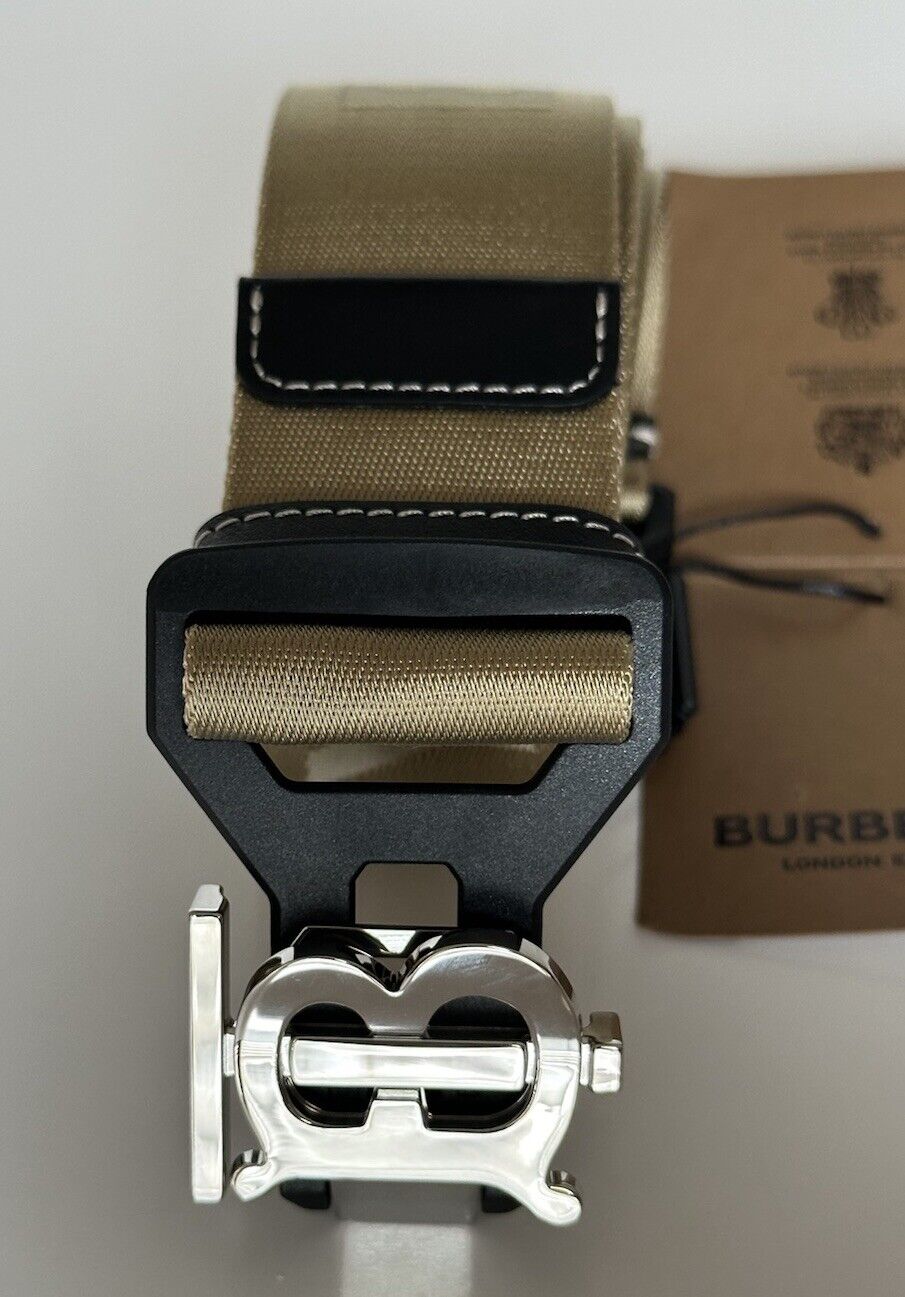 Burberry Sport Clip TB Buckle Nylon Honey Belt 38/95 Italy 8051511 New $440