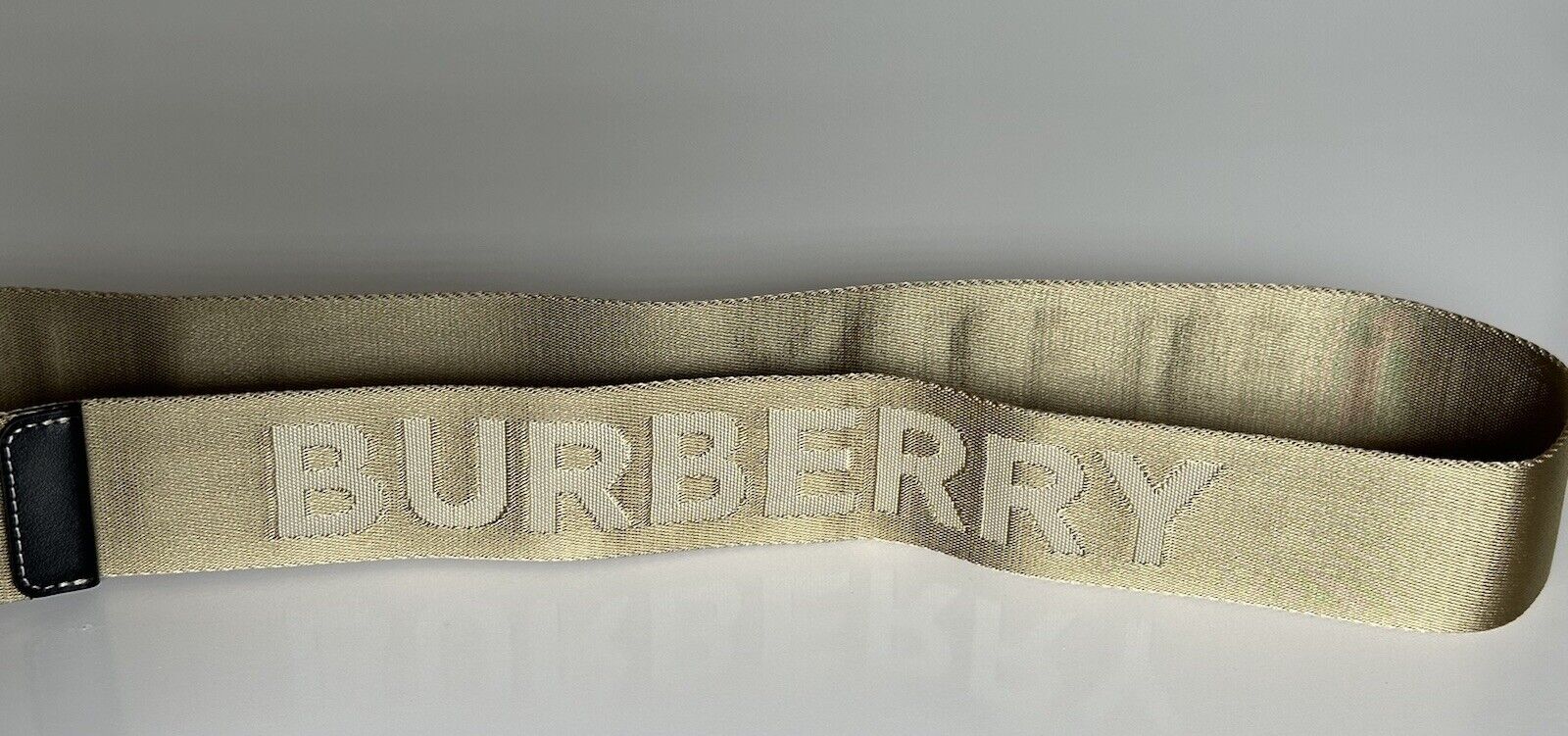 Burberry Sport Clip TB Buckle Nylon Honey Belt 38/95 Italy 8051511 New $440