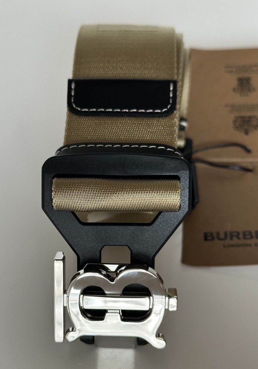 Burberry Sport Clip TB Buckle Nylon Honey Belt 30/75 Italy 8051511 New $440