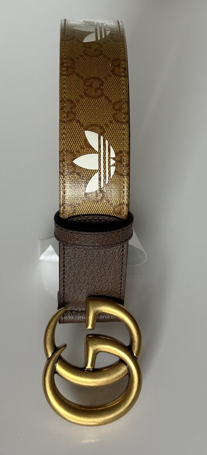 Gucci x Adidas Women's Vintage GG Marmont Leather Belt Brown 95/38 Italy 406831