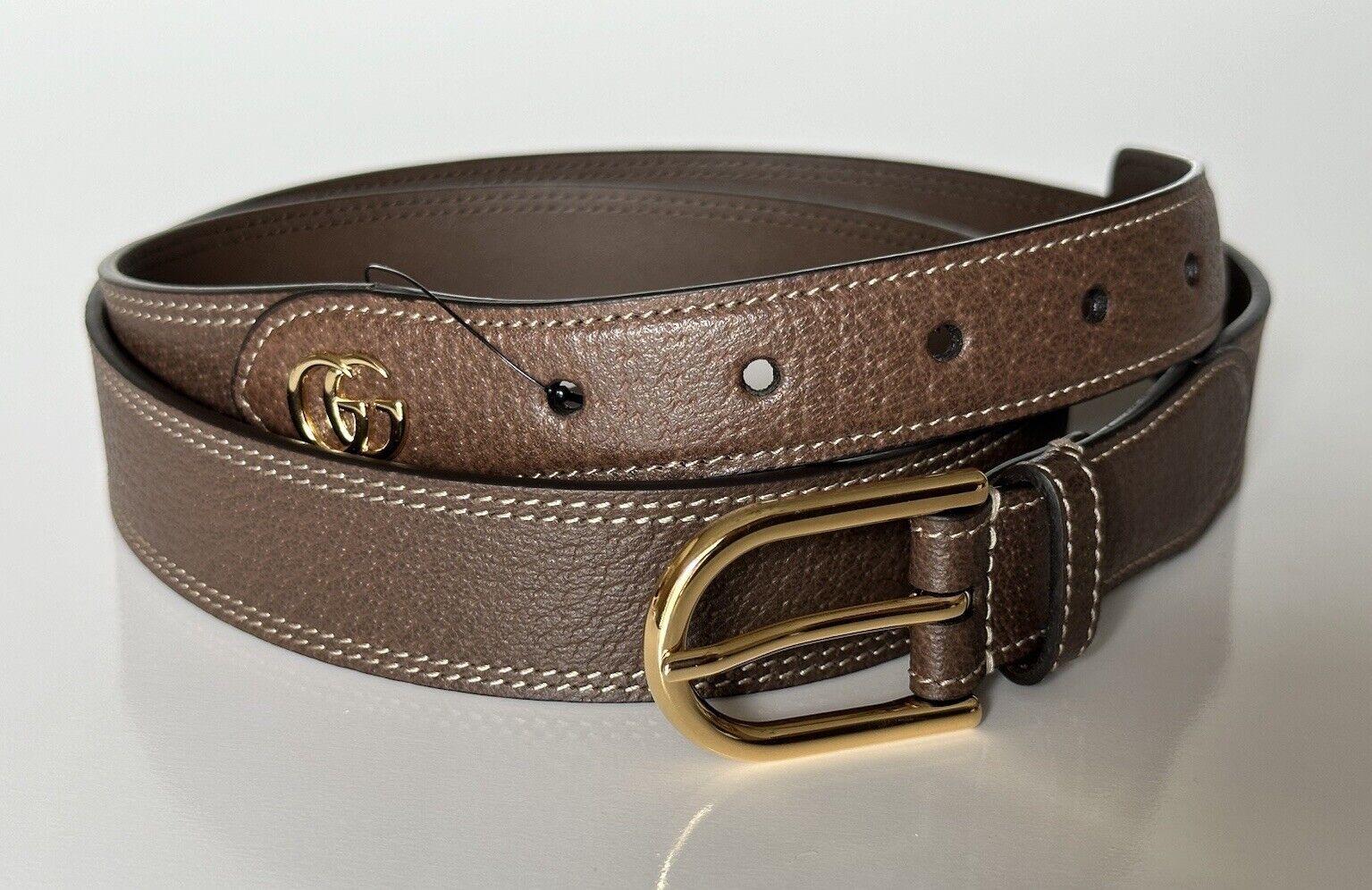 Gucci Dollar Pigprint Men’s Leather Belt Brown 110/44 715601 Italy NWT