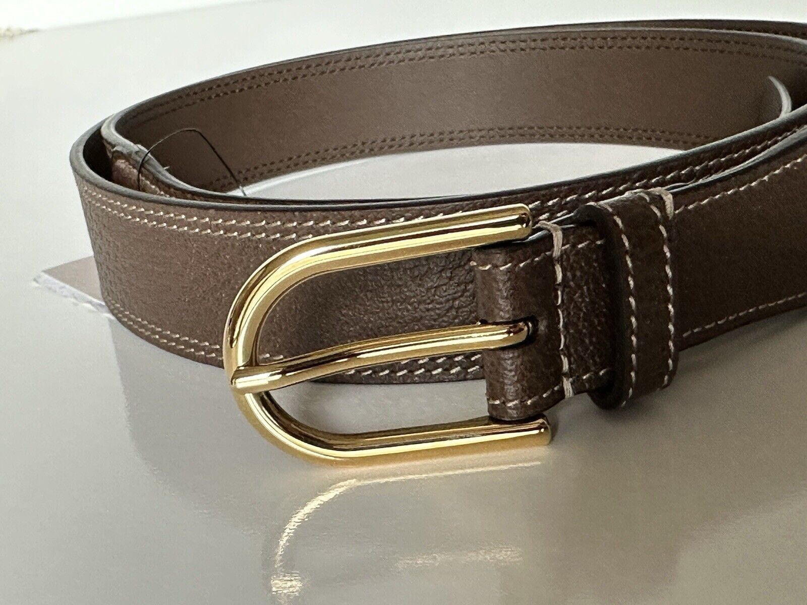 Gucci Dollar Pigprint Men’s Leather Belt Brown 110/44 715601 Italy NWT