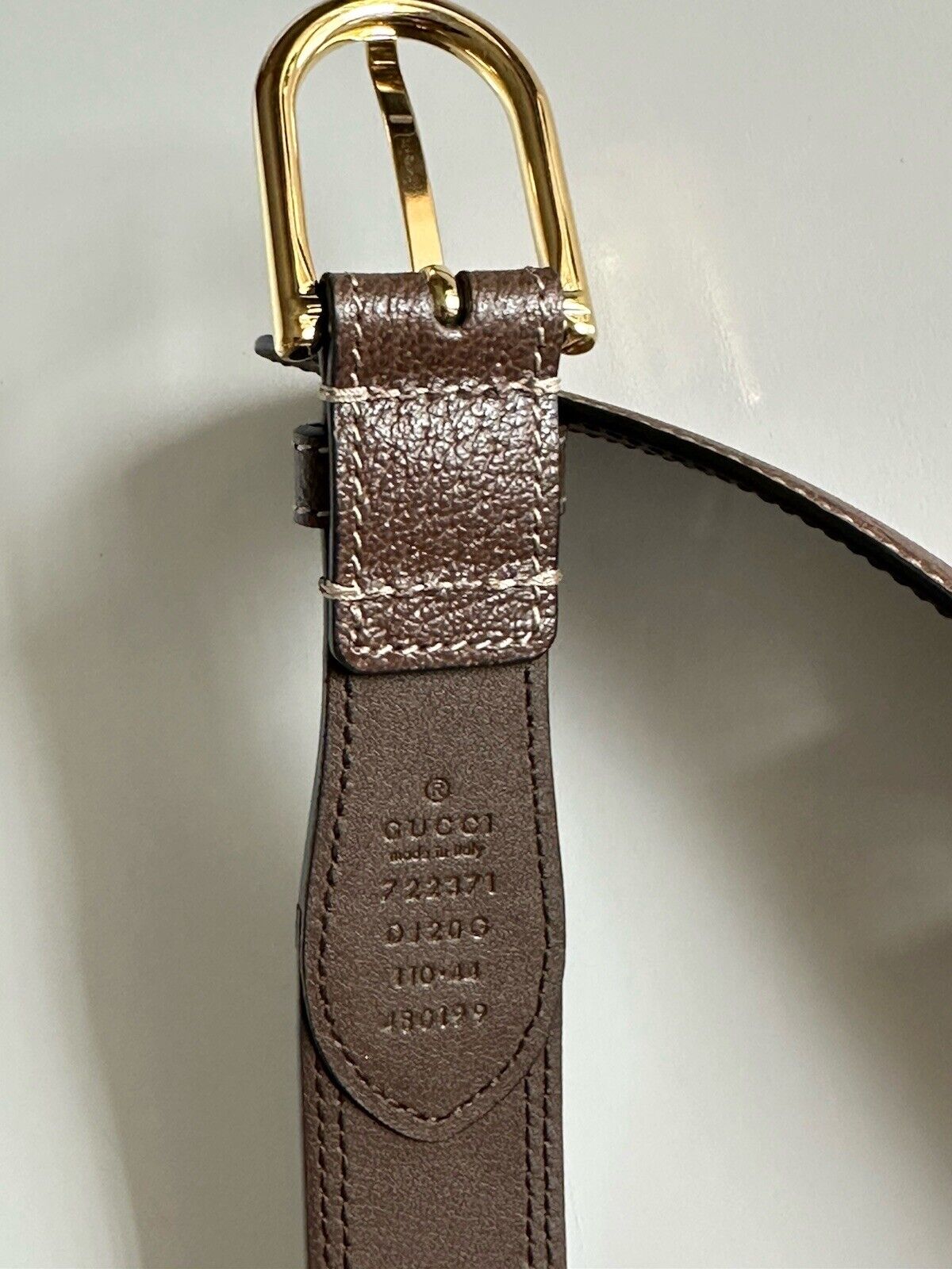 Gucci Dollar Pigprint Men’s Leather Belt Brown 110/44 715601 Italy NWT