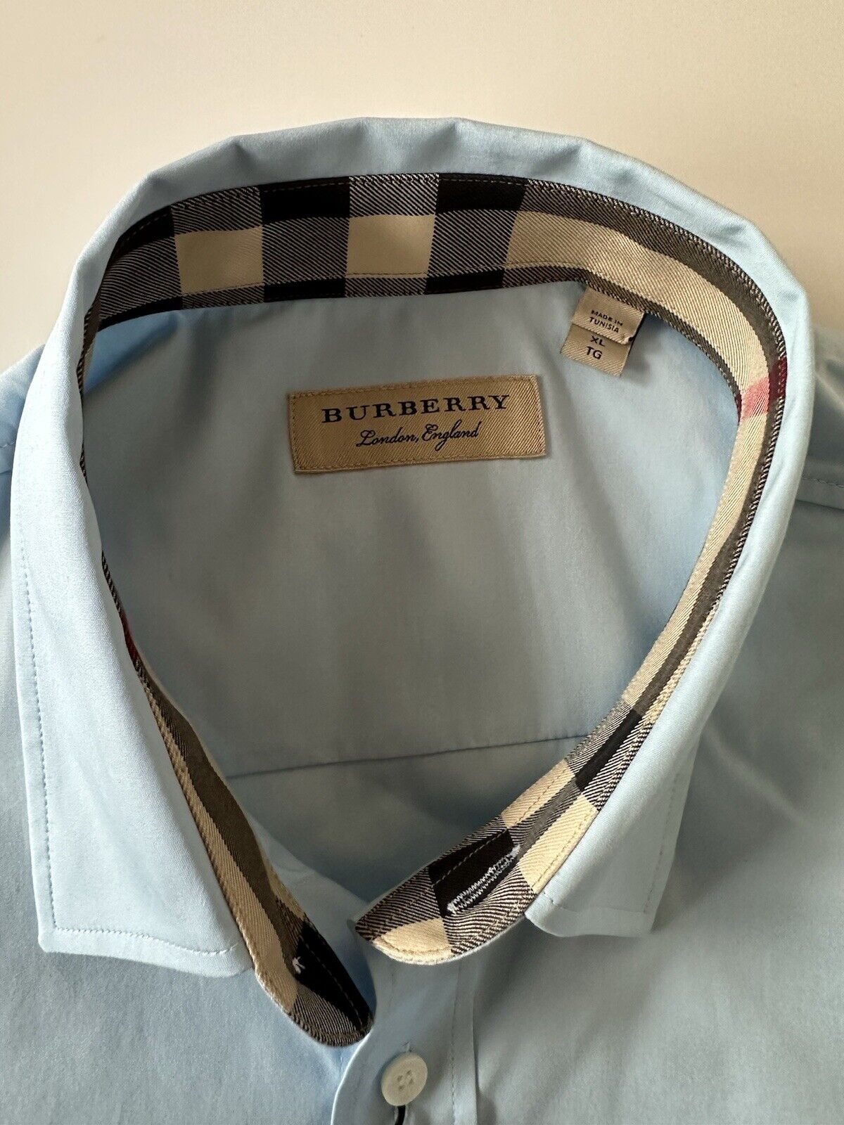 Burberry Cambridge Men's Pale Blue Cotton Button-Up Shirt XL 8036294 NWT $390