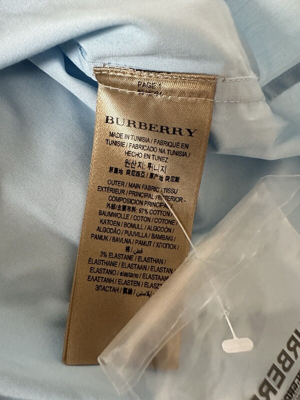 Burberry Cambridge Men's Pale Blue Cotton Button-Up Shirt 2XL 8036294 NWT $390