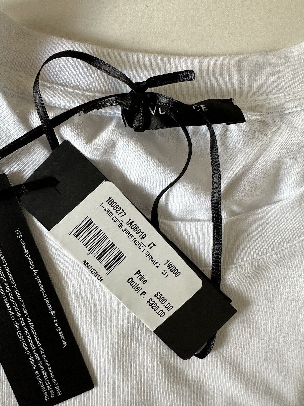 Versace Greek Key and Versace Logo White T-Shirt 5XL 1A05919 Italy NWT $500
