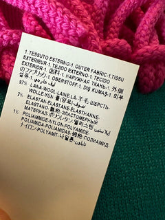Versace Knit Logo Wool Pink/Turquoise Scarf 12Wx70L Italy 1008851 New $825