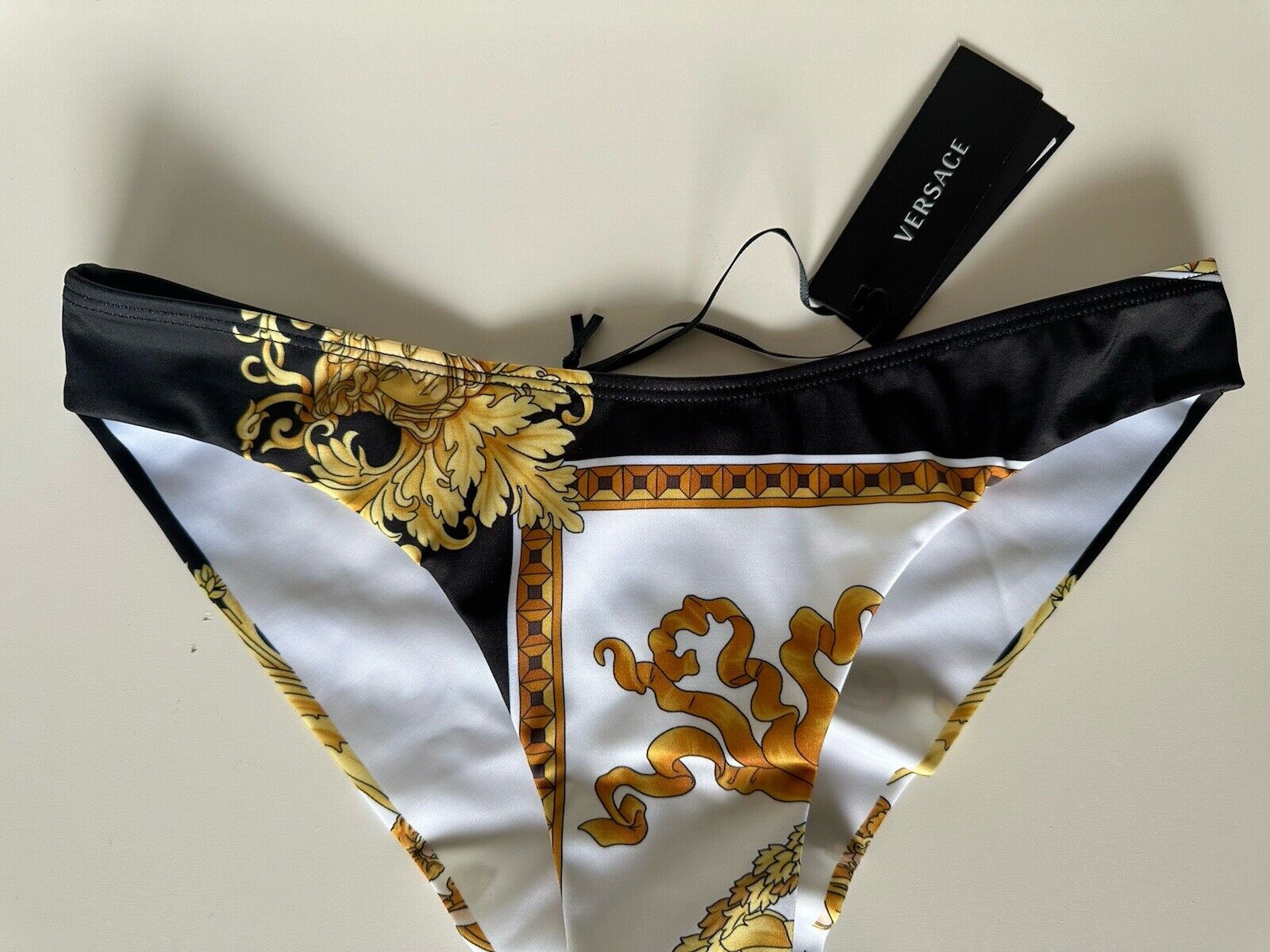 Versace Women’s Black/Gold Medusa Print Bikini Bottom Small (2 IT) IT 1012283