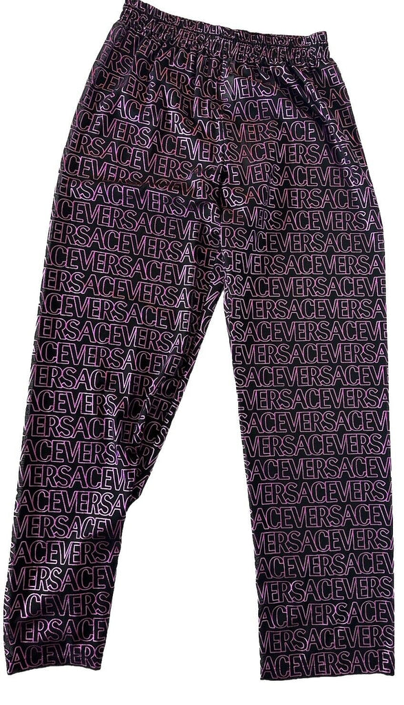 Versace Print Women’s Swim Robe Pants Black/Pink 4 US (38) IT 101013 NWT $1095