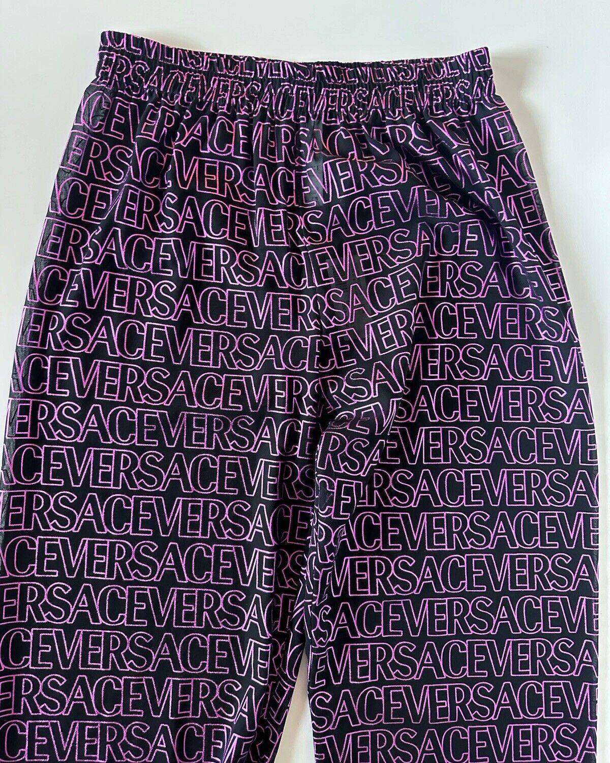 Versace Print Women’s Swim Robe Pants Black/Pink 4 US (38) IT 101013 NWT $1095