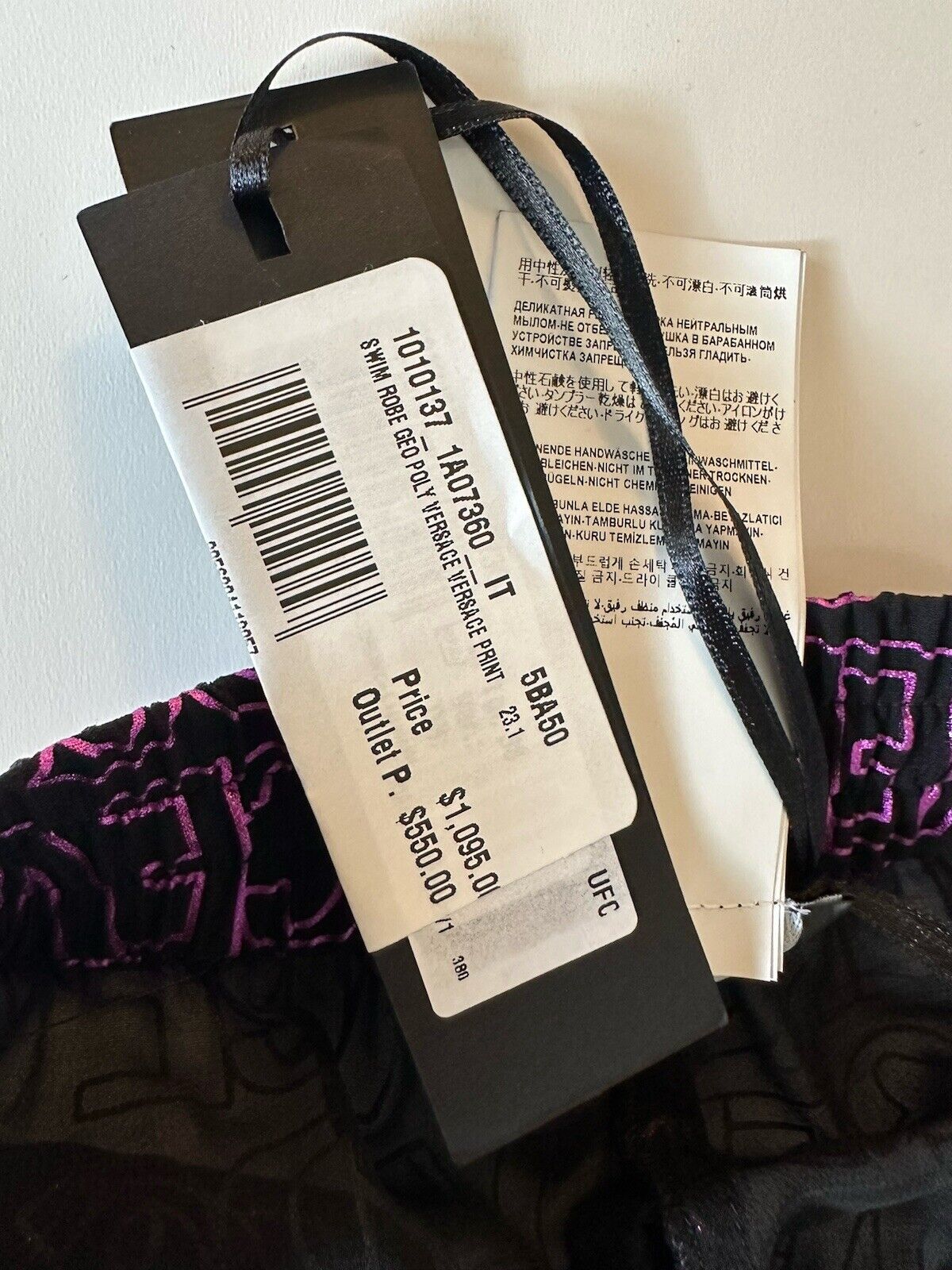 Versace Print Women’s Swim Robe Pants Black/Pink 4 US (38) IT 101013 NWT $1095