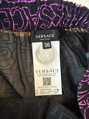 Versace Print Women’s Swim Robe Pants Black/Pink 4 US (38) IT 101013 NWT $1095