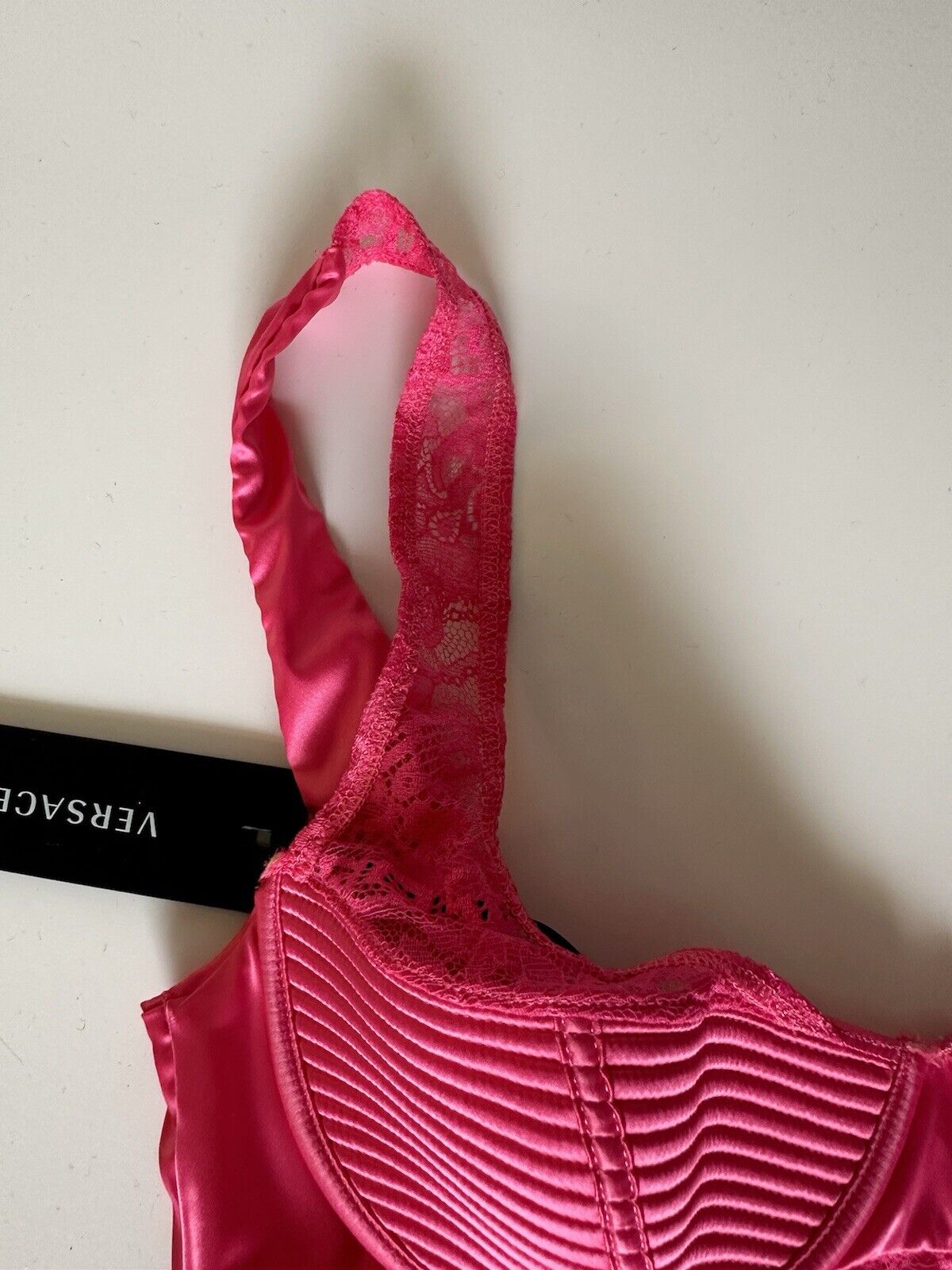 Versace Women’s Greek Key Print Pink Runway Bralette 1C Italy 1010115 NWT $550