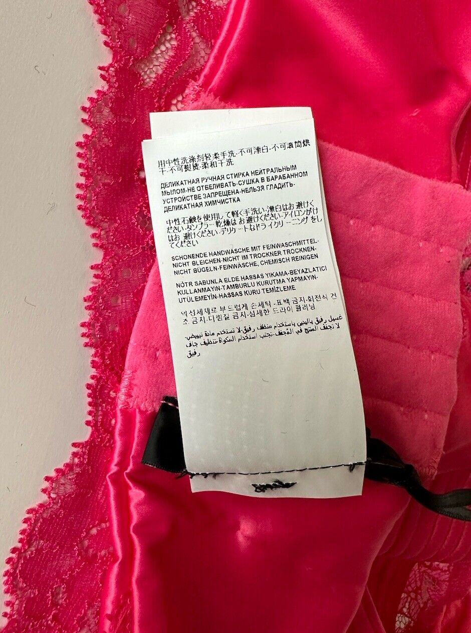 Versace Women’s Greek Key Print Pink Runway Bralette 2C Italy 1010115 NWT $550
