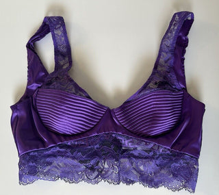 Versace Women’s Greek Key Purple Runway Bralette 1B Italy 1010115 NWT $550