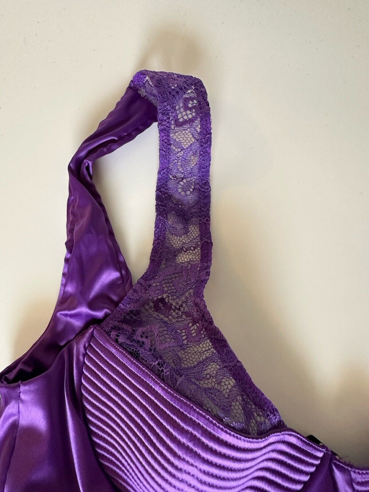 Versace Women’s Greek Key Purple Runway Bralette 1B Italy 1010115 NWT $550