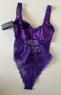 Versace Women’s Greek Key Purple Sleeveless Bodysuit 1C Italy 1010113 NWT