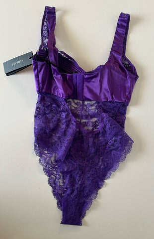 Versace Women’s Greek Key Purple Sleeveless Bodysuit 1C Italy 1010113 NWT