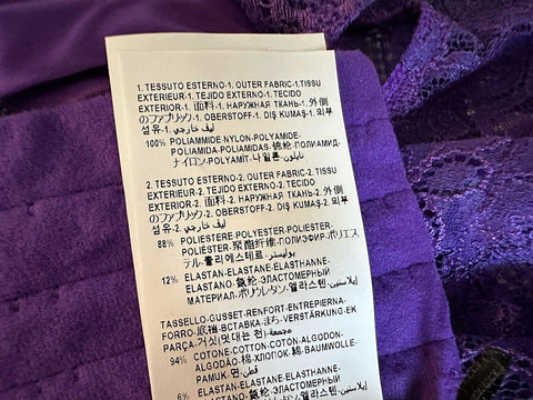 Versace Women’s Greek Key Purple Sleeveless Bodysuit 1C Italy 1010113 NWT