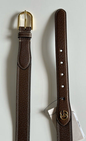 Gucci Dollar Pigprint Men’s Leather Belt Brown 120/48 722371 Italy NWT