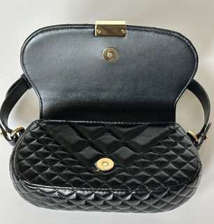 Versace Quilted Calf Leather Black Mini Shoulder Bag 1010951 IT NWT $1625