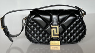 Versace Quilted Calf Leather Black Mini Shoulder Bag 1010951 IT NWT $1625