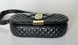 Versace Quilted Calf Leather Black Mini Shoulder Bag 1010951 IT NWT $1625