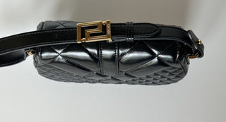 Versace Quilted Calf Leather Black Mini Shoulder Bag 1010951 IT NWT $1625