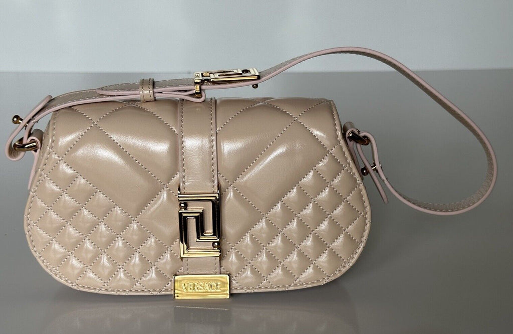 Versace Quilted Calf Leather Light Pink Mini Shoulder Bag 1010951 IT NWT $1625