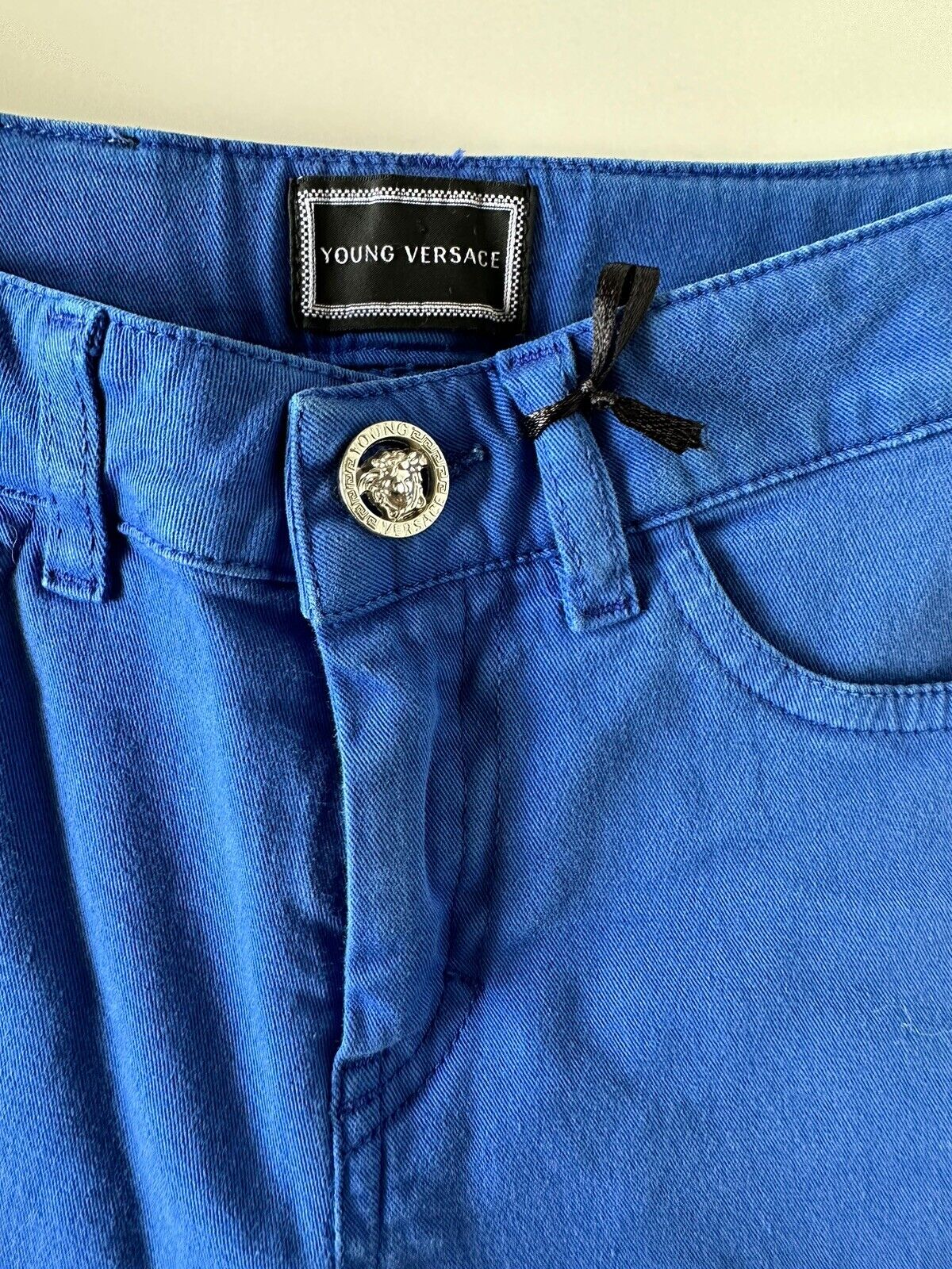Versace Boys Blue Shorts Size 6 YVMBE66 Made in Italy NWT $290
