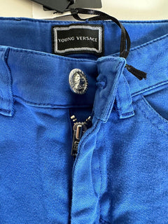 Versace Boys Blue Shorts Size 6 YVMBE66 Made in Italy NWT $290