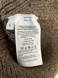 Bottega Veneta Women's Alpaca Chevron Knit Brown Sweater L 719793 IT NWT $1900