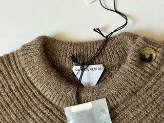 Bottega Veneta Women's Alpaca Chevron Knit Brown Sweater L 719793 IT NWT $1900
