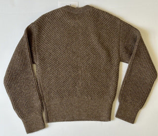 Bottega Veneta Women's Alpaca Chevron Knit Brown Sweater L 719793 IT NWT $1900