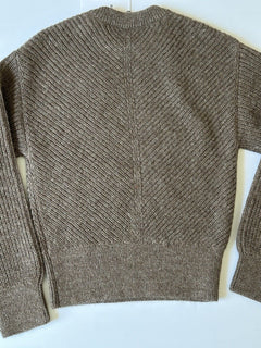Bottega Veneta Women's Alpaca Chevron Knit Brown Sweater L 719793 IT NWT $1900