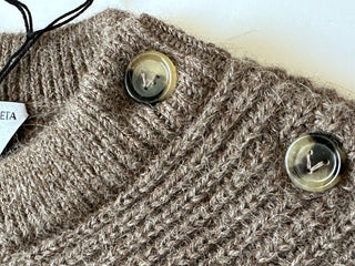 Bottega Veneta Women's Alpaca Chevron Knit Brown Sweater L 719793 IT NWT $1900