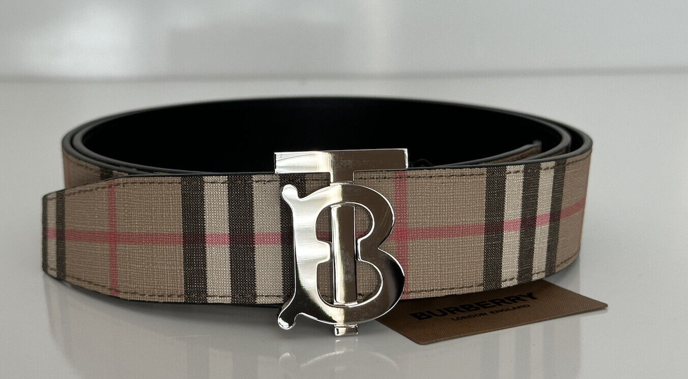Burberry TB Leather Archive Beige Reversible Belt 40/100 8046568 Italy New $580