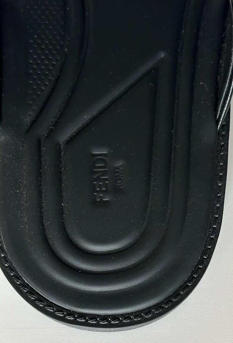 Fendi Men's FF Lamb Leather Slide Sandals Black 8 US (7 UK) 7X1222 IT NIB $720