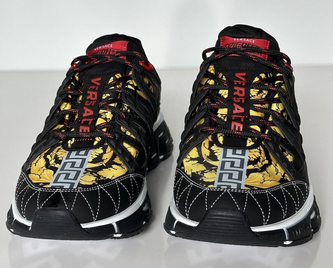 Versace Men's Trigreca Barocco Sneakers Black/Red/Yellow 9 US (42 Eu) IT DSU8094