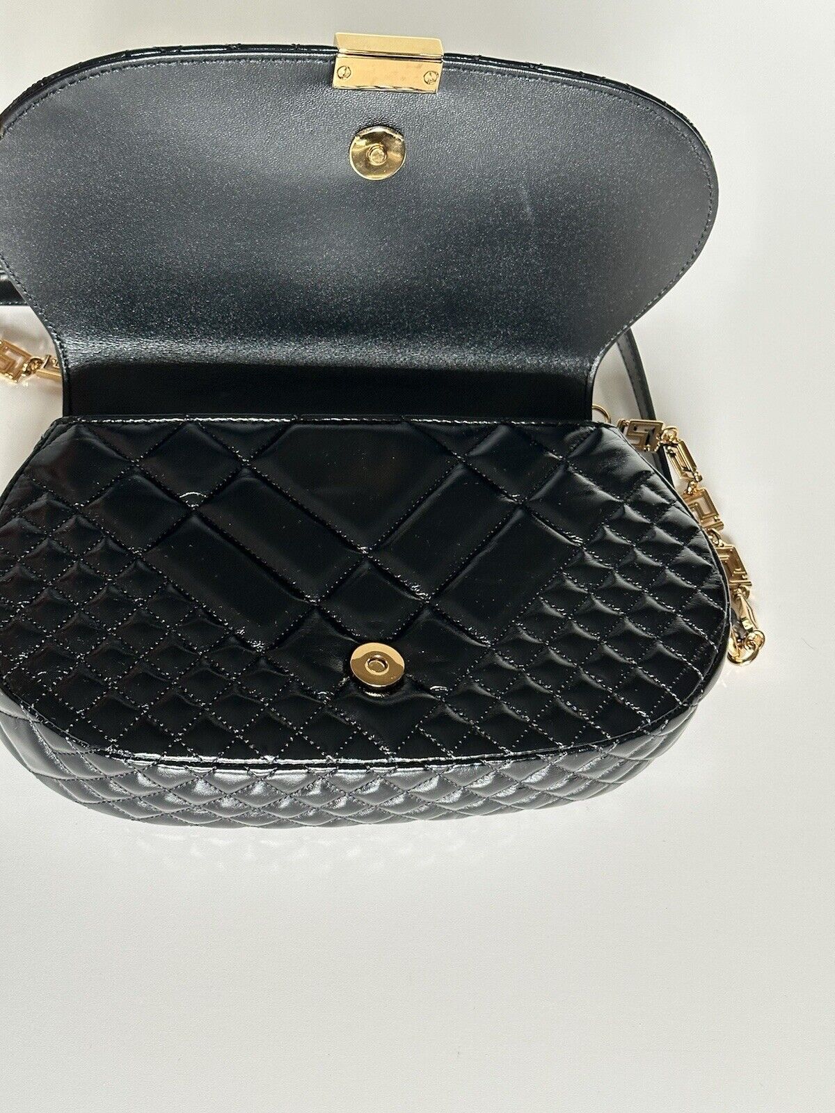 Versace Quilted Calf Leather Black Medium Shoulder Bag 1011178 IT NWT $2995